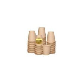PAQ.de 100 VASOS CARTON MARRON PARA CALIENTE 240ml GREENFYA